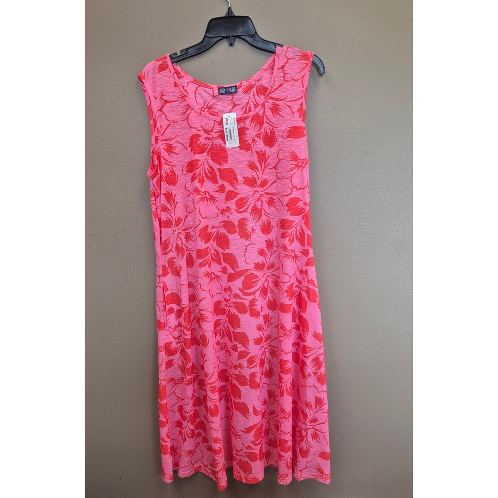 Top Ligne Evelyn & Arthur Womens 2X NWT Pink Floral Maxi Dress Pockets Cover Up‎